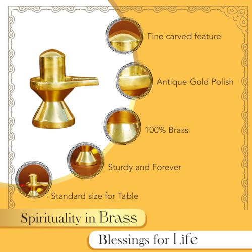 Ekhasa 100% Pure Brass Shivling for Home Puja (Size: 4.5 cm) | Siva Linga for Pooja | Shiva Lingam for Office | Shiv Linga for Gift | Shiva Linga | Ideal Gift for All Occasions - Image 3