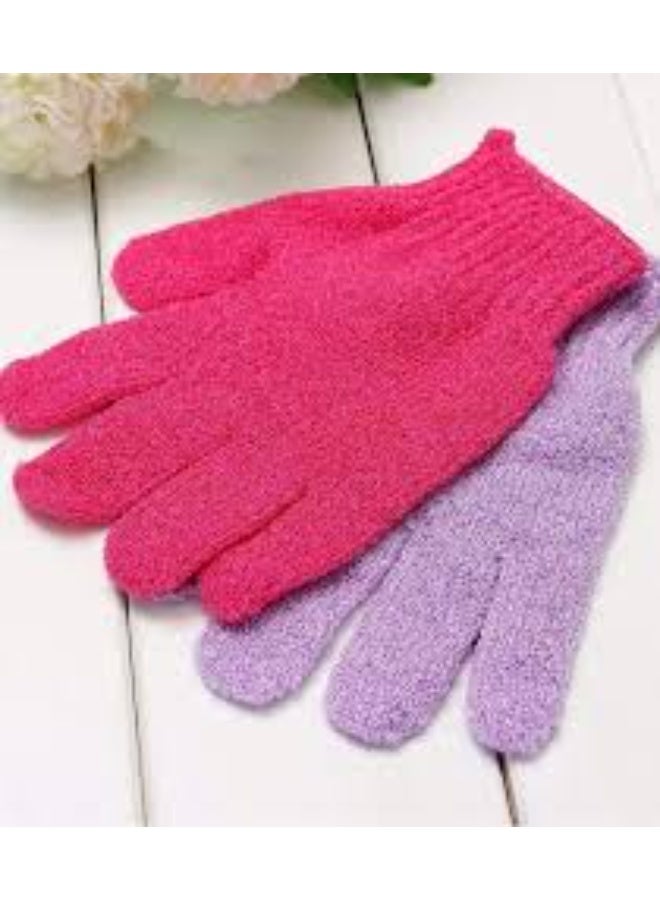 Newest Natural Exfoliating Gloves Body Exfoliator Scrubber Natural Exfoliating Glove Five Fingers Nylon Gloves Deep Clean Body 2PC may vary color - Image 3