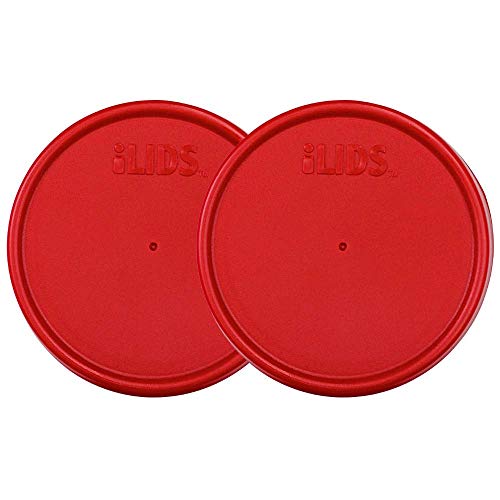 iLIDS Mason Jar Storage Lid, Wide Mouth, Red, Pack of 2 - Image 1