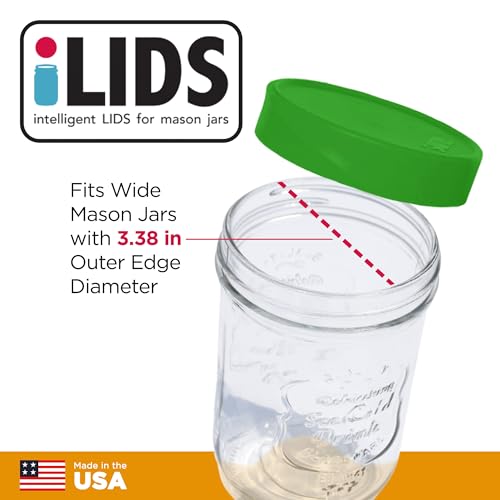 iLIDS Mason Jar Storage Lid, Wide Mouth, Red, Pack of 2 - Image 2
