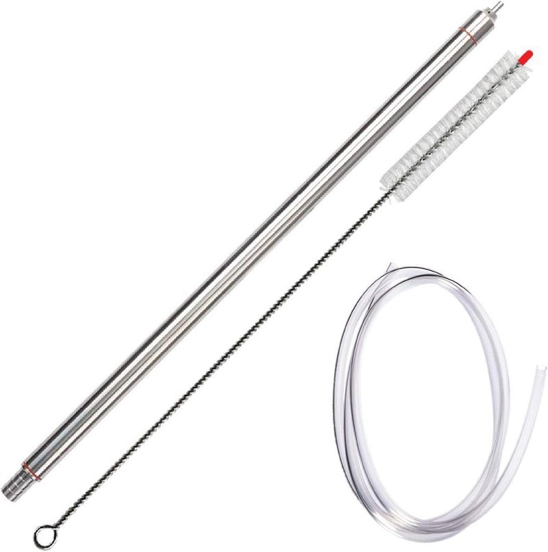 UbrewUsa Professional 14" Stainless Steel Spring-Loaded Bottle Filler Pro-Grade Kit with 6.5ft NSF Tubing & Cleaning Brush – Homebrew Equipment for Beer, Wine, Kombucha, and More - Image 1