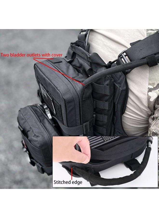 tactifans Tactical Mini Molle Hydration Pack,Molle Hydration Carrier with IFAK Pouch&US Flag&Med Patch,Hydropack for 2L Water Bladder (Black) - Image 5