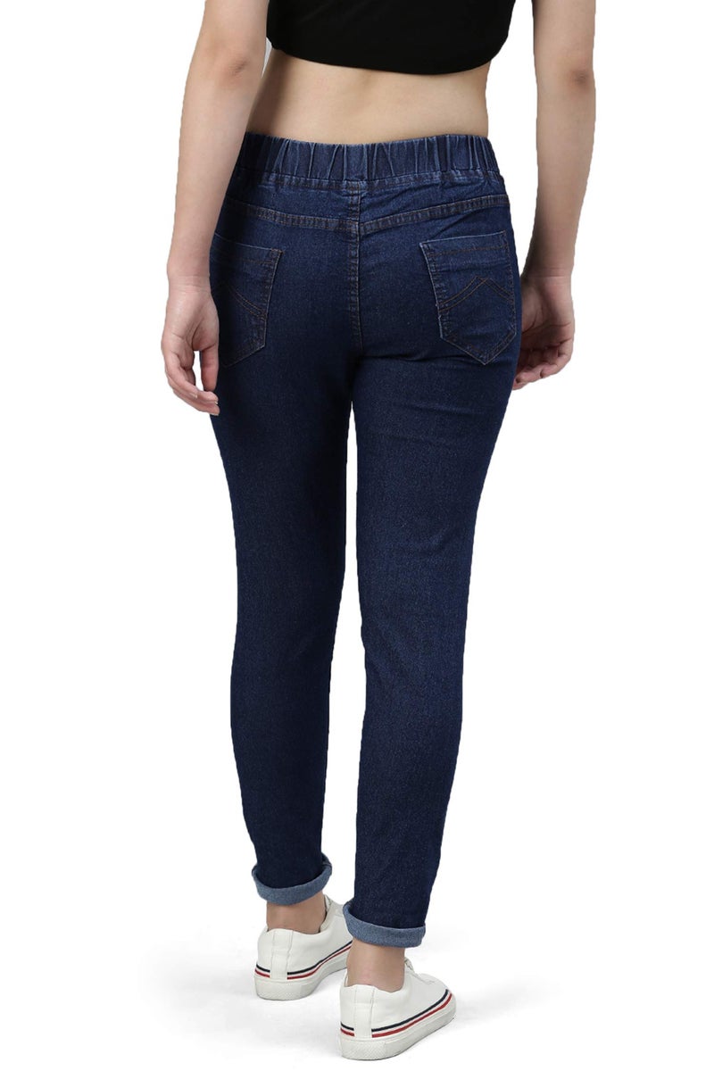 ADBUCKS Women's Denim Slim Fit Mid Rise Stretch Jeggings (Dxblue, 40) - Image 4