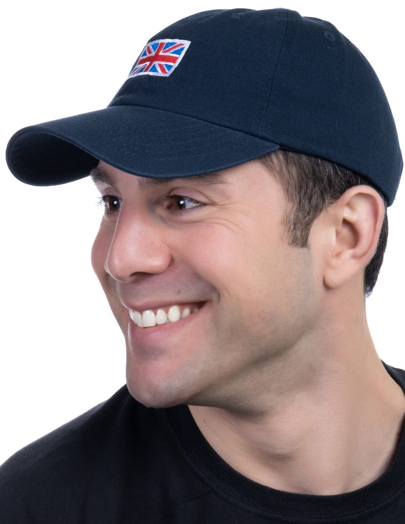 Ann Arbor T-shirt Co. UK Flag Hat - United Kingdom Great Britain Pride, British Low Profile Baseball Dad Hat for Men & Women - (Navy Blue) - Image 3
