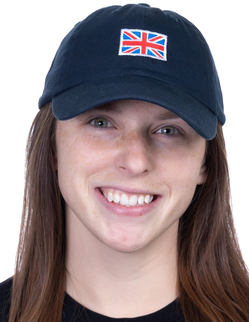 Ann Arbor T-shirt Co. UK Flag Hat - United Kingdom Great Britain Pride, British Low Profile Baseball Dad Hat for Men & Women - (Navy Blue) - Image 5