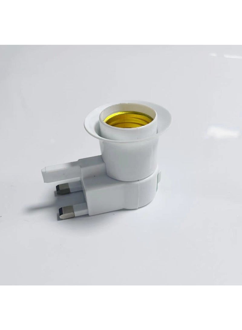 أم جي زي عبوة من 2 حامل مصباح بمقبس بريطاني، محول لمبة، مفتاح تحكم في المقبس، أبيض 10 أمبير حامل مصباح بمقبس بريطاني مربع القدم، حامل مصباح بمقبس بريطاني قياسي، برغي E27، مصباح مفتاح الشرق الأوسط - Image 4