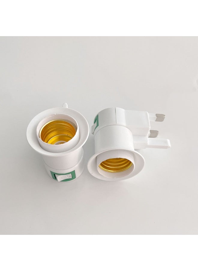 أم جي زي عبوة من 2 حامل مصباح بمقبس بريطاني، محول لمبة، مفتاح تحكم في المقبس، أبيض 10 أمبير حامل مصباح بمقبس بريطاني مربع القدم، حامل مصباح بمقبس بريطاني قياسي، برغي E27، مصباح مفتاح الشرق الأوسط - Image 5