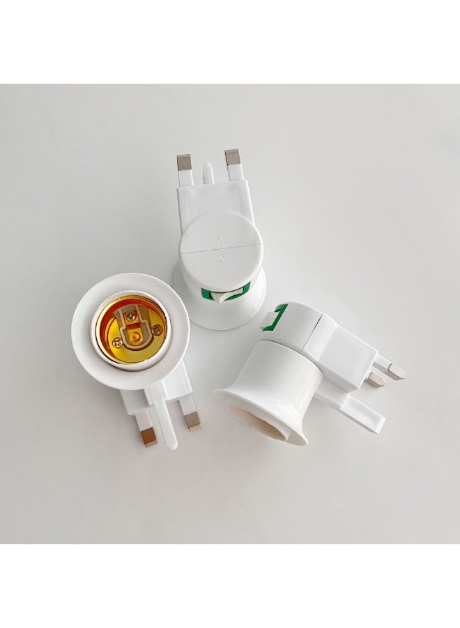 أم جي زي عبوة من 2 حامل مصباح بمقبس بريطاني، محول لمبة، مفتاح تحكم في المقبس، أبيض 10 أمبير حامل مصباح بمقبس بريطاني مربع القدم، حامل مصباح بمقبس بريطاني قياسي، برغي E27، مصباح مفتاح الشرق الأوسط - Image 3