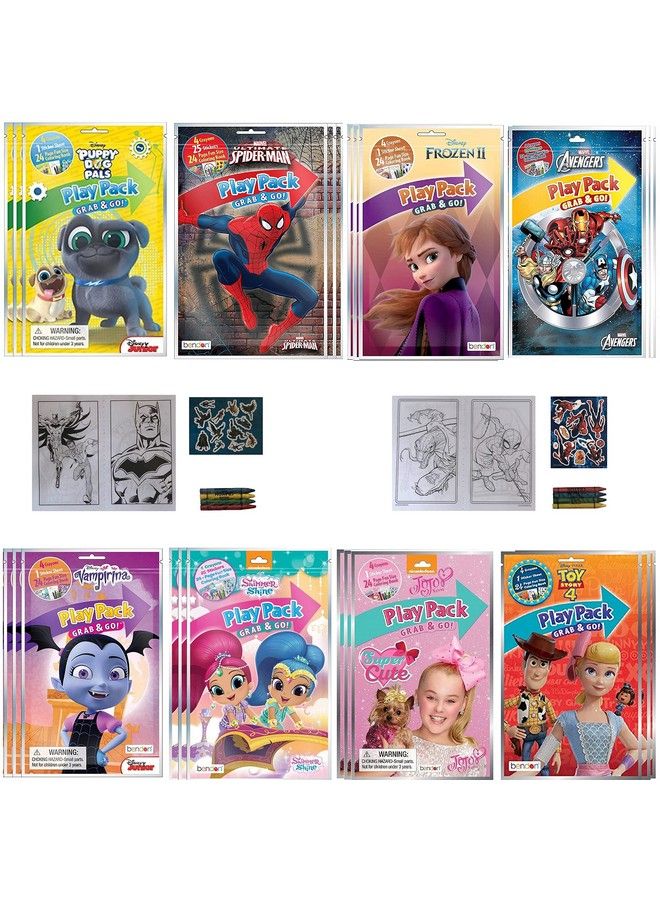 Bendon Publishing (30 عبوة) حقائب اللعب الجاهزة للأطفال كتب تلوين مع أقلام تلوين هدايا حفلات بالجملة للأولاد والبنات شخصيات كرتونية أميرة بطل خارق كتب نشاط بالجملة للأطفال حزم تلوين - Image 1