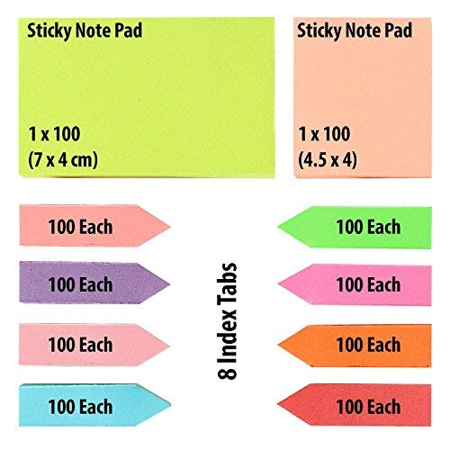 R H lifestyle Pu Leather case 100 Sheet Sticky Notes Pad with Arrow Flag Page Marker with Calendar Cute Sticky Notes Set Memo Pad Office Stationery - Image 3