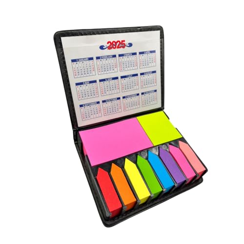 R H lifestyle Pu Leather case 100 Sheet Sticky Notes Pad with Arrow Flag Page Marker with Calendar Cute Sticky Notes Set Memo Pad Office Stationery - Image 1