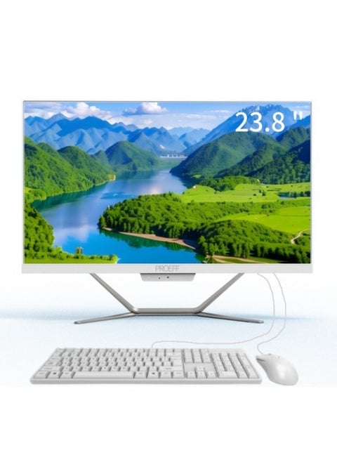 ALL IN ONE 23.8 inch Desktop,Intel Core I5 11400 Processor/6 cores 12 threads/16GB DDR4 RAM/1TB SSD，3 Million Pixel Camera，English/Arabic Keyboard and Mouse,Windows 11 Pro，White