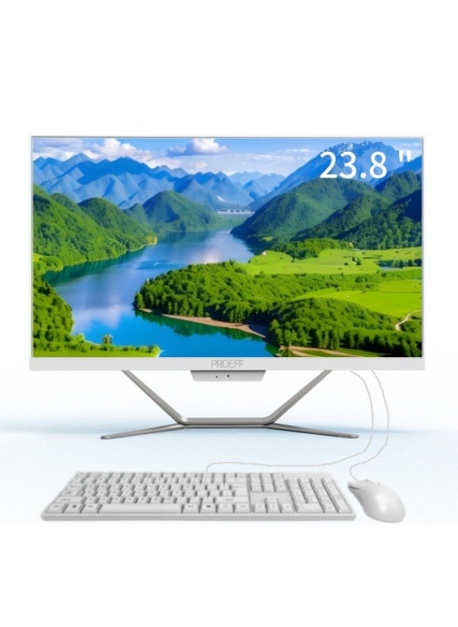 ALL IN ONE 23.8 inch Desktop,Intel Core I5 11400 Processor/6 cores 12 threads/16GB DDR4 RAM/1TB SSD，3 Million Pixel Camera，English/Arabic Keyboard and Mouse,Windows 11 Pro，White