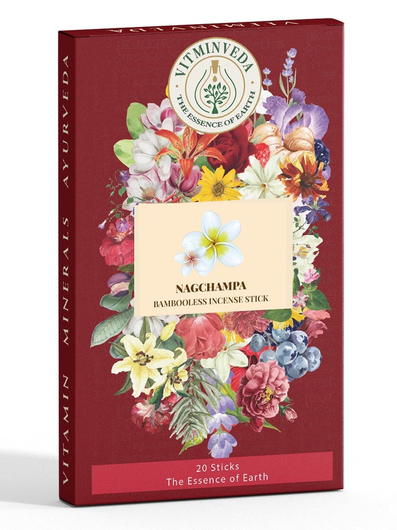 VITMINVEDA Nagchampa Bambooless Incense Stick | Nagchampa Agarbatti | Premium Incense | Luxury Incense | Nagchampa Agarbatti, Dhoop Stick, Free Dhoop Stick Holder (Pack of 1) - Image 1