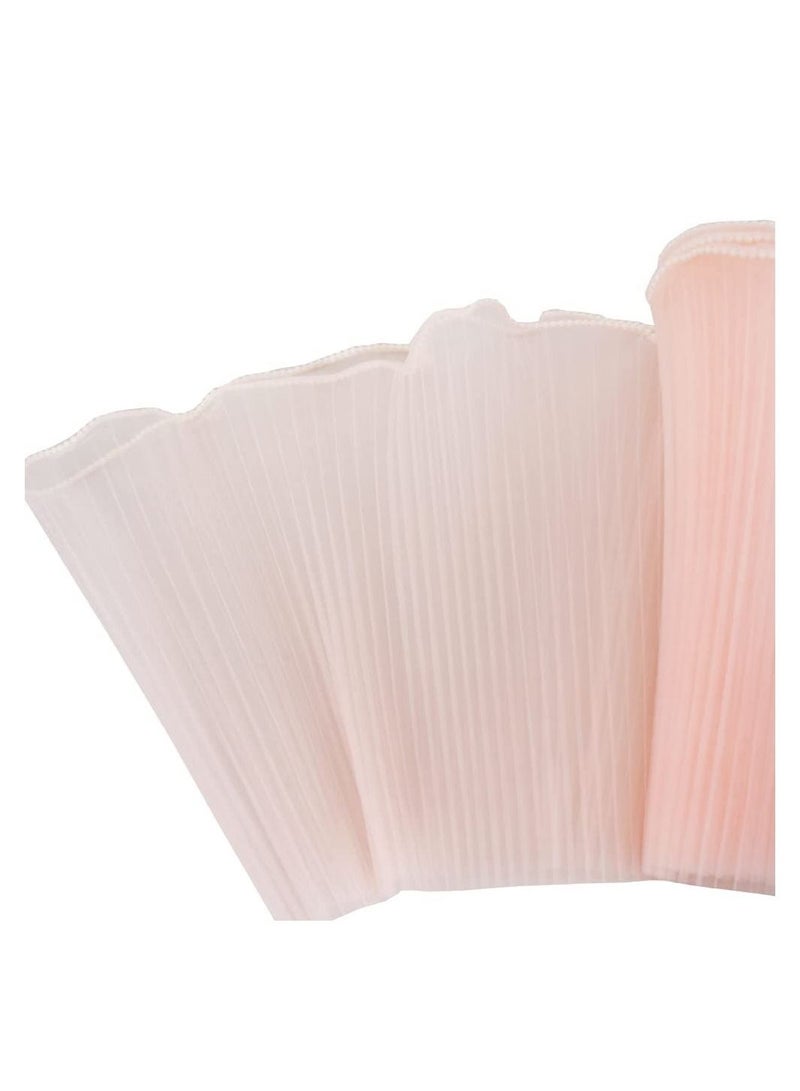 Pink Flower Wrapping Mesh Paper Floral Bouquet Packaging Wrinkled Translucent for Florist Supplies Wedding Valentines Gifts Flower Bouquet Decoration 11" X 162"(Pink with pearl) - Image 1