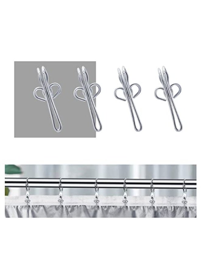 Bukela ASIWUJING Curtain Hooks Metal Curtain Header Tape Drapery Hooks for curtains 2.9x1.2cm (100 Pack silver)… - Image 5
