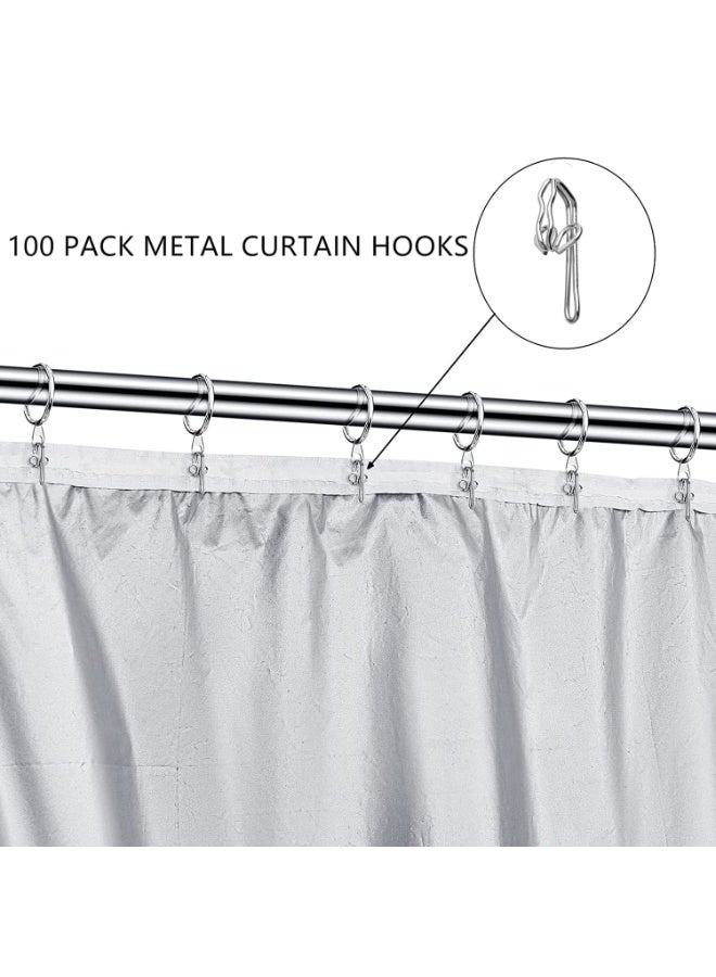 Bukela ASIWUJING Curtain Hooks Metal Curtain Header Tape Drapery Hooks for curtains 2.9x1.2cm (100 Pack silver)… - Image 4