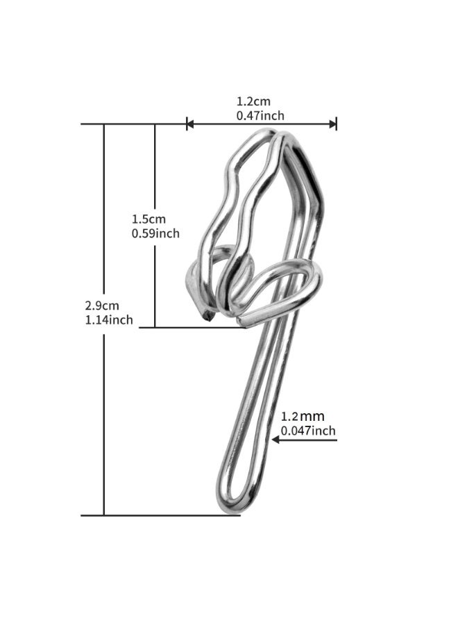 Bukela ASIWUJING Curtain Hooks Metal Curtain Header Tape Drapery Hooks for curtains 2.9x1.2cm (100 Pack silver)… - Image 2
