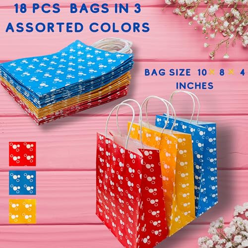 Leczonio 18 Pieces Gift Bags | paper bags for return gifts | Party Favor Bags with Handles, return gift bag, Gift Bags for Wedding, Birthday, Party Supplies and Gifts (MULTI COLOR - Image 5