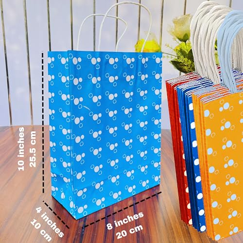 Leczonio 18 Pieces Gift Bags | paper bags for return gifts | Party Favor Bags with Handles, return gift bag, Gift Bags for Wedding, Birthday, Party Supplies and Gifts (MULTI COLOR - Image 2