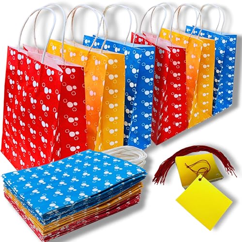 Leczonio 18 Pieces Gift Bags | paper bags for return gifts | Party Favor Bags with Handles, return gift bag, Gift Bags for Wedding, Birthday, Party Supplies and Gifts (MULTI COLOR - Image 1