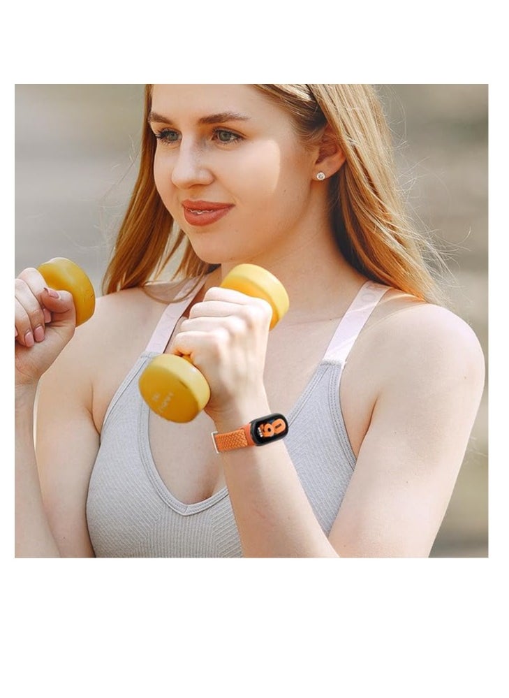 Compatible with Xiaomi Mi Band 9/ Mi Band 8 strap, Braided Solo Loop for Nylon Elastic Adjustable Replacement Wristband Compatible with Xiaomi Smart Band 9/ Smart Band 8