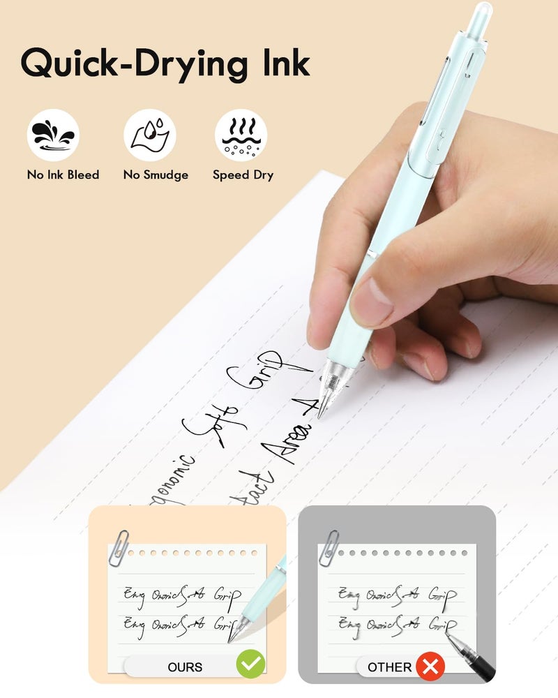 Xipan Gel Pens, 6 Pcs 0.7mm Quick Dry Black Ink Pen, Cute Ergonomic Fine Point Smooth Writing Pens, Back to School Office Supplies Fun Aesthetic Pastel Journaling Pen Gifts for Girl Student Women - Image 4