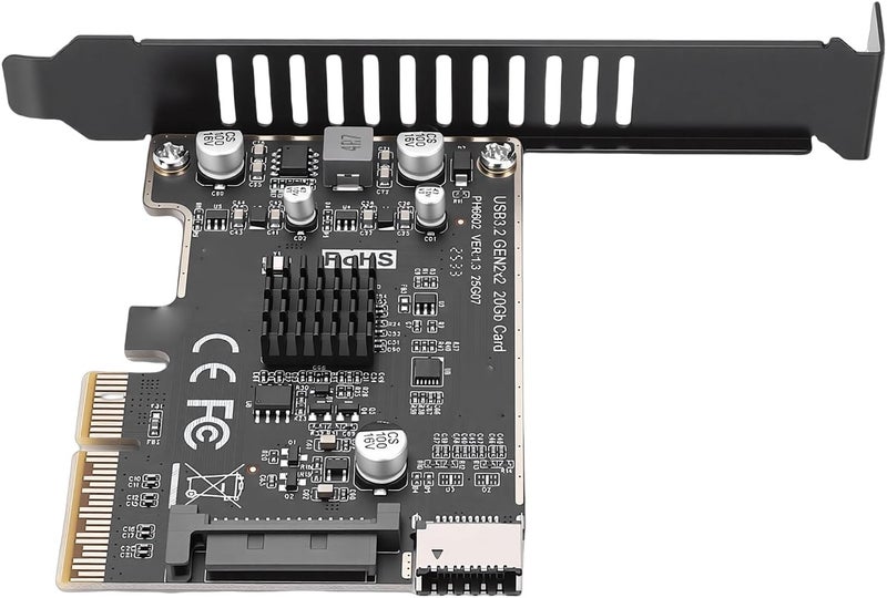 PCIe USB 3.2 Expansion Card, 20Gbps Speed with Front Type C Interface and ASM3242 Chip - Image 1
