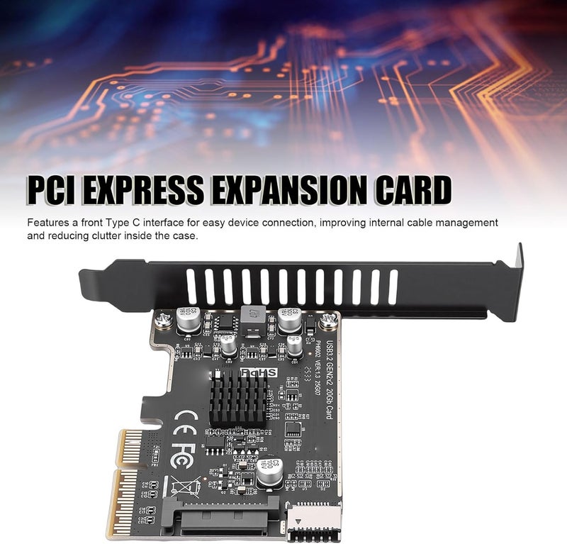 PCIe USB 3.2 Expansion Card, 20Gbps Speed with Front Type C Interface and ASM3242 Chip - Image 5