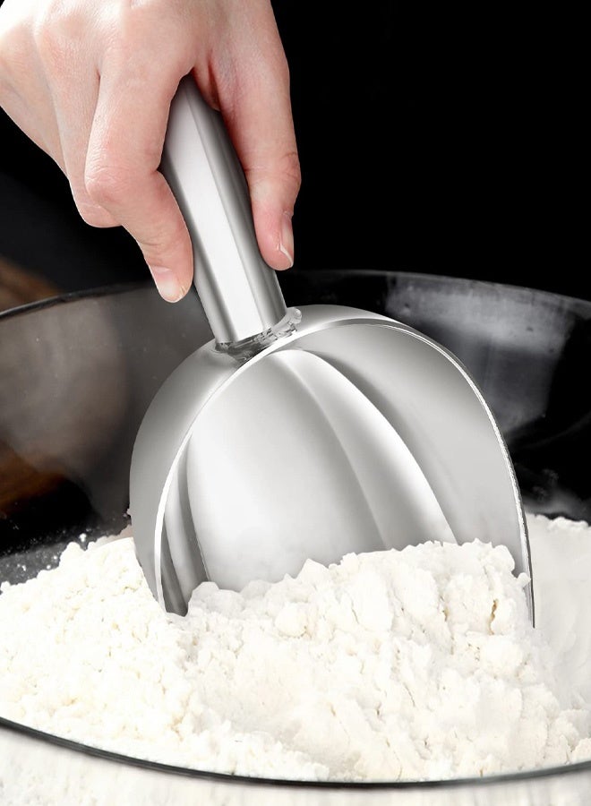 Ice Scoop, Stainless Steel Mini Food Scoops for Kitchen Bar Buffet Party, Metal Flour Candy Pet Scooper for Multi Purpose Use, Sturdy Durable, Mirror Finished & Dishwasher Safe - Image 5