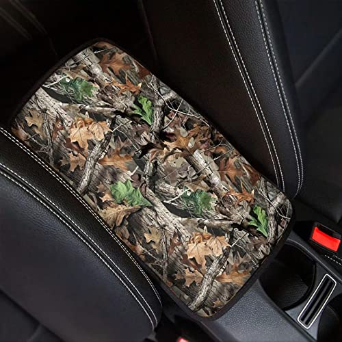 Dreaweet Camo Hunting Car Console Armrest Cover Neoprene Center Console Pad Covers Cushion Soft Car Arm Rest Box Cover Protector Auto Accessories for Women Men - Image 1