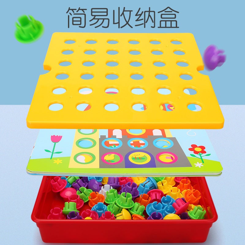 Kindergarten Recommended Jigsaw Puzzle Diy Educational Toys 1-3 Years Old Large Particles Mushroom Nail Intelligence Development Cube Mosaic - Image 5