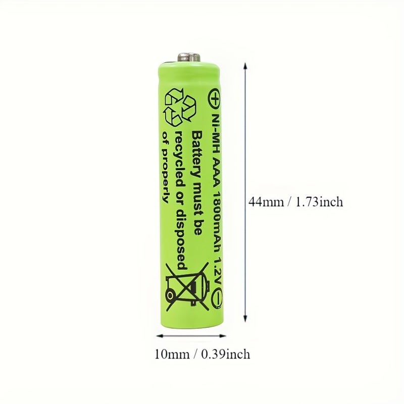 4 قطع من بطاريات قابلة للشحن من نوع Ni MH، AAA، 1800mAh، 1.2V، 3A، للإضاءة LED وألعاب ومشغلات MP3 وموازين إلكترونية وفرش أسنان كهربائية وآلات حاسبة - Image 5