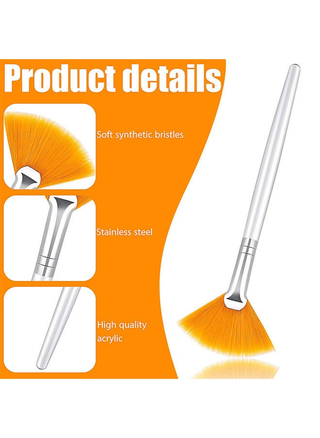 Depend - 2 Pieces Facial Applicator Brush, Soft Fan Brushes, Acid Applicator Brush, Cosmetic Makeup Applicator Tools for Mud Cream (5.91 Inches, Yellow, White) - Image 1