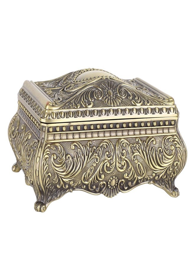 POCREATION Metal Trinket Storage Organizer, Rectangular Trinket Storage Box Vintage Jewelry Box Keepsake Box Present for Girls Ladies Women (Bronze) - Image 5