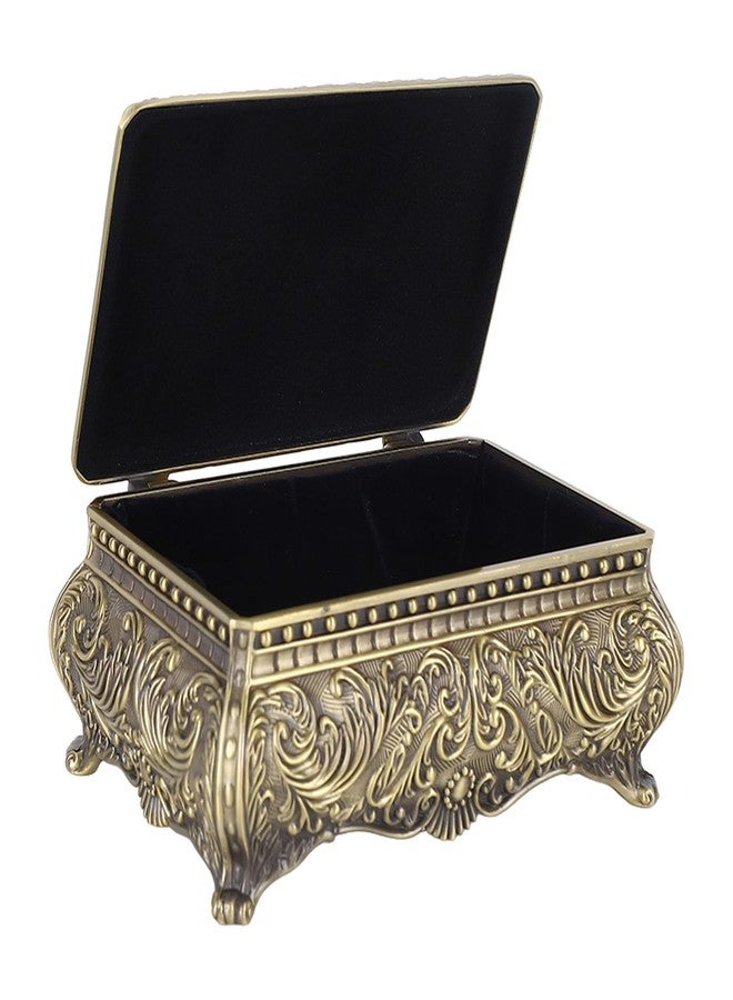 POCREATION Metal Trinket Storage Organizer, Rectangular Trinket Storage Box Vintage Jewelry Box Keepsake Box Present for Girls Ladies Women (Bronze) - Image 3