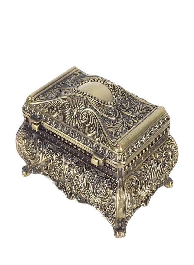 POCREATION Metal Trinket Storage Organizer, Rectangular Trinket Storage Box Vintage Jewelry Box Keepsake Box Present for Girls Ladies Women (Bronze) - Image 4