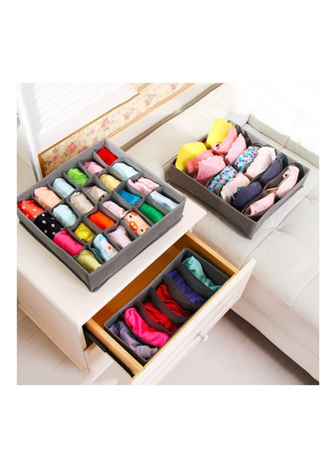 Generic - 3-Piece Multifunction Socks Storage Box Set Grey - Image 1