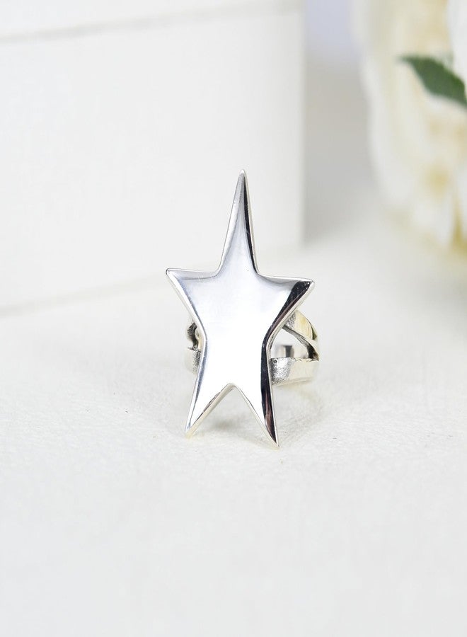 AeraVida Party Fun & Shining Star 3D .925 Sterling Silver Ring (9) | Playful Sterling Silver Star Jewelry for Women - Image 2