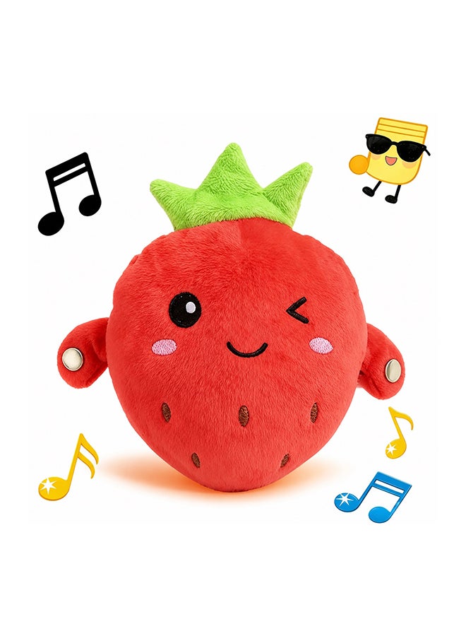 Toyland Strawberry Sound Plush Toy, Induction Beat Piano Plush Toy, Fruit Interactive Musical Sensing Rhythm Instrument Toy, Multiplayer Electronic Piano Stuffed Animal Adorable Animate Gift, Red - Image 1
