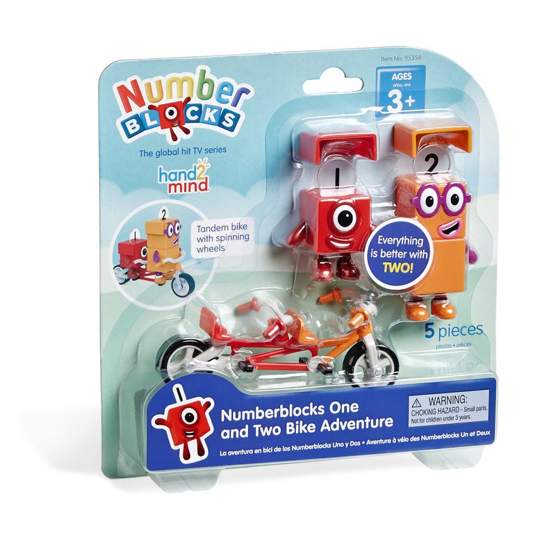 hand2mind hand2mind Numberblocks One and Two Bike Adventure, Cartoon Action Figure Set, Toy Figures, Toy Vehicle Playsets, Small Figurines for Kids, Number Toys, Math Toys for Kids 3-5, Birthday Gifts for Kids - Image 1