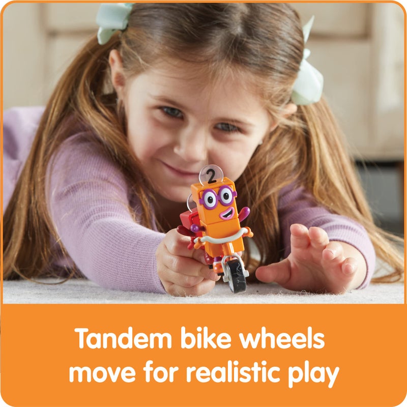 hand2mind hand2mind Numberblocks One and Two Bike Adventure, Cartoon Action Figure Set, Toy Figures, Toy Vehicle Playsets, Small Figurines for Kids, Number Toys, Math Toys for Kids 3-5, Birthday Gifts for Kids - Image 4