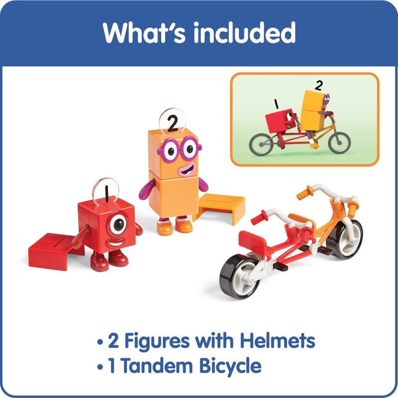 hand2mind hand2mind Numberblocks One and Two Bike Adventure, Cartoon Action Figure Set, Toy Figures, Toy Vehicle Playsets, Small Figurines for Kids, Number Toys, Math Toys for Kids 3-5, Birthday Gifts for Kids - Image 2