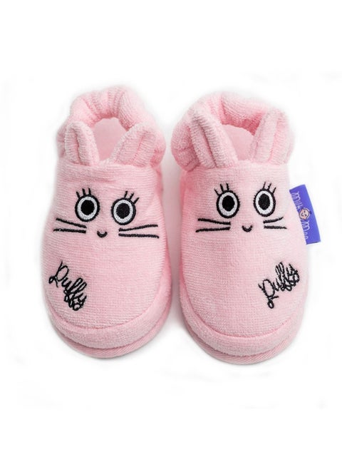 Milk&Moo Toddler Slippers, %100 Cotton, Kids Slippers, Non Slip Soft Sole, Slip On Lightweight, Breathable, For House, Bath, Indoor Use, Animal Design, For Boys and Girls, 2-4 Years Old