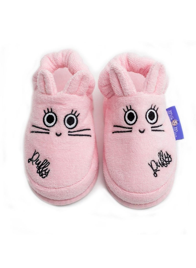 Milk&Moo Toddler Slippers, %100 Cotton, Kids Slippers, Non Slip Soft Sole, Slip On Lightweight, Breathable, For House, Bath, Indoor Use, Animal Design, For Boys and Girls, 2-4 Years Old
