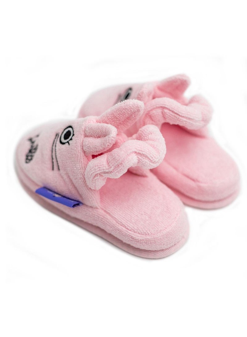 Milk&Moo Toddler Slippers, %100 Cotton, Kids Slippers, Non Slip Soft Sole, Slip On Lightweight, Breathable, For House, Bath, Indoor Use, Animal Design, For Boys and Girls, 2-4 Years Old