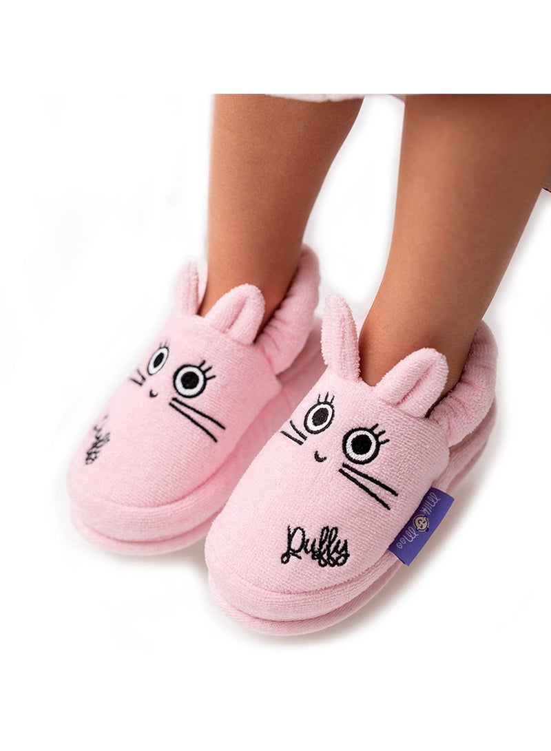 Milk&Moo Toddler Slippers, %100 Cotton, Kids Slippers, Non Slip Soft Sole, Slip On Lightweight, Breathable, For House, Bath, Indoor Use, Animal Design, For Boys and Girls, 2-4 Years Old