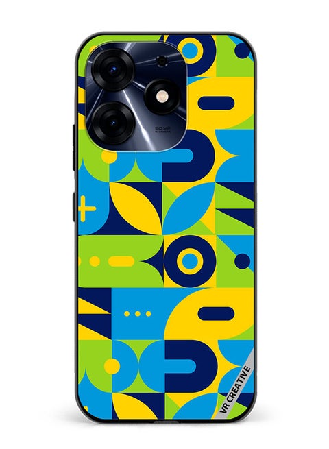 Protective Case Cover For Tecno Spark 10 Pro Geometry Pattern Design Multicolour