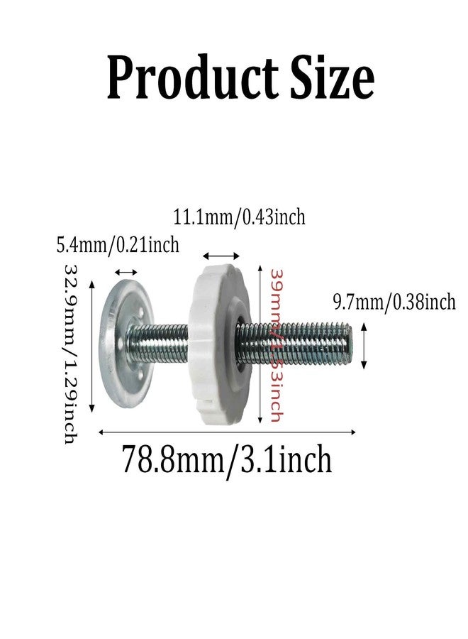 AUXBC 4Pcs M10 (10mm) Baby Gate Threaded Spindle Rod Replacement Parts Kit for Pressure Mounted Pet Safety Gates Stair Gates Hardware Accessories White（80mm in Length） - Image 2