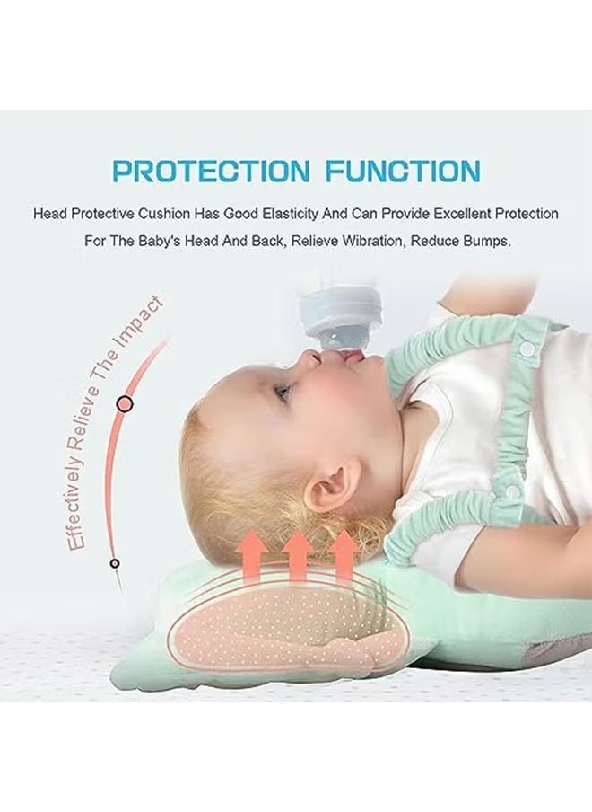 MIXDE Baby Head Protector, PP Cotton Filling Baby Head Protector Backpack, Adjustable Baby Head Protection Safety Pad Backpack Wear for Crawling  - Image 5